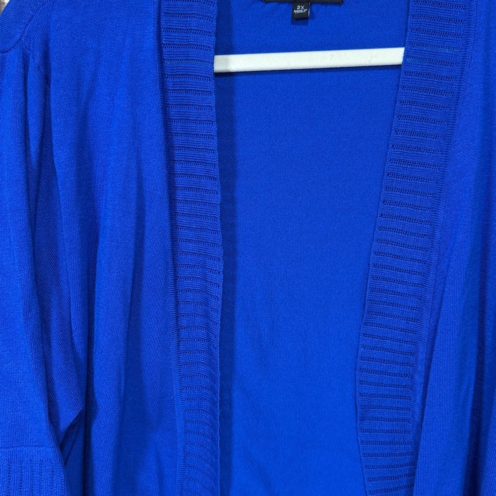 Cable & Gauge Royal Blue Women's Open Cardigan Size 2X - Picture 5 of 9